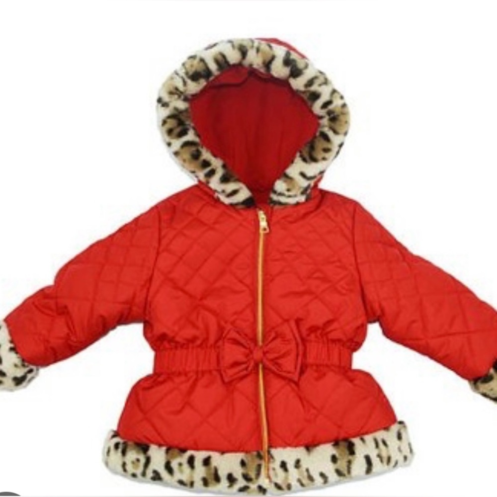 Pistachio Little Red Jacket with Faux Fur Trim